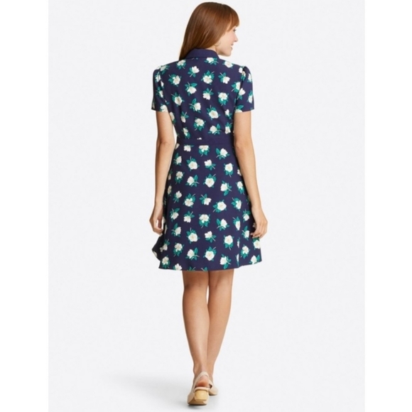 Draper James Faith Navy Magnolia Shirt Dress, Size 10 - Picture 3 of 3